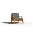 Pemberly Row Teak Deep Seating Outdoor Club Chair with Charcoal Cushion