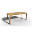 Pemberly Row Traditional Teak Outdoor Dining Table w/ Built-In Extension Natural