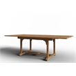Pemberly Row Traditional Teak Outdoor Dining Table w/ Built-In Extension Natural