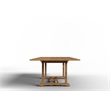Pemberly Row Traditional Teak Outdoor Dining Table w/ Built-In Extension Natural