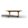 Pemberly Row Traditional Teak Outdoor Dining Table w/ Built-In Extension Natural