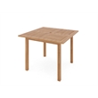 Pemberly Row Square Teak Outdoor Dining Table w/ Umbrella Hole Natural