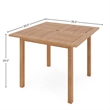 Pemberly Row Square Teak Outdoor Dining Table w/ Umbrella Hole Natural