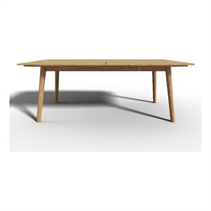 Pemberly Row Traditional Rectangular Teak Outdoor Dining Table in Natural