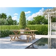 Pemberly Row 78.75-inch Rectangular Outdoor Teak Dining Table in Natural
