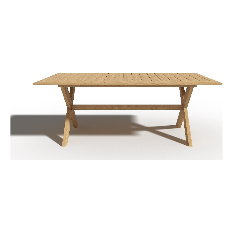 Pemberly Row 78.75-inch Rectangular Outdoor Teak Dining Table in Natural