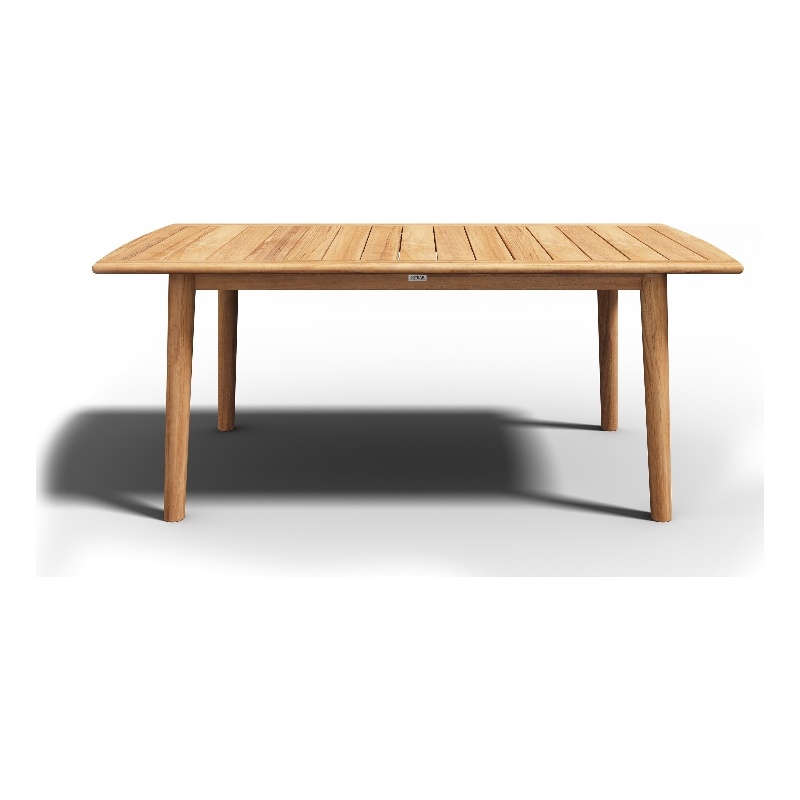 Pemberly Row Traditional Rectangular Teak Outdoor Dining Table in Natural