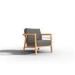 Pemberly Row Teak Deep Seating Outdoor Club Chair w/ Charcoal Cushion