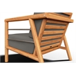 Pemberly Row Teak Deep Seating Outdoor Club Chair w/ Charcoal Cushion
