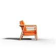 Pemberly Row Traditional Teak Deep Seating Outdoor Club Chair with Melon Cushion