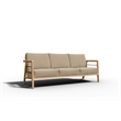 Pemberly Row 86-inch Teak Deep Seating Outdoor Sofa with Fawn Cushion