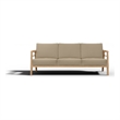 Pemberly Row 86-inch Teak Deep Seating Outdoor Sofa with Fawn Cushion