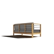 Pemberly Row Traditional Teak Outdoor Sectional Left Sofa with Charcoal Cushion