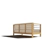 Pemberly Row Traditional Teak Outdoor Sectional Left Sofa with Fawn Cushion