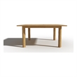 Pemberly Row Traditional Teak Outdoor Dining Table with Umbrella Hole in Natural