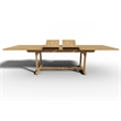 Pemberly Row Teak Outdoor Dining Table with Double Extensions Natural
