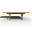 Pemberly Row Teak Outdoor Dining Table with Double Extensions Natural