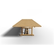 Pemberly Row Teak Outdoor Dining Table with Double Extensions Natural