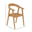 Pemberly Row Traditional Teak Barrel Back Outdoor Dining Armchair in Natural