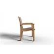 Pemberly Row Stacking Teak Outdoor Dining Armchair in Taupe (Set of 4)