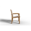 Pemberly Row Stacking Teak Outdoor Dining Armchair in White (Set of 4)