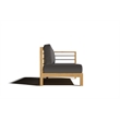 Pemberly Row Traditional Teak Outdoor Sectional Right Sofa with Charcoal Cushion