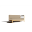 Pemberly Row Traditional Teak Outdoor Sectional Right Sofa with Fawn Cushion