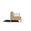 Pemberly Row Traditional Teak Outdoor Sectional Right Sofa with Fawn Cushion