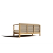 Pemberly Row Traditional Teak Outdoor Sectional Right Sofa with Fawn Cushion