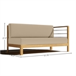 Pemberly Row Traditional Teak Outdoor Sectional Right Sofa with Fawn Cushion