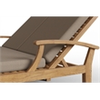 Pemberly Row Outdoor Teak Double Reclining Sunlounger w/ Fawn Cushion