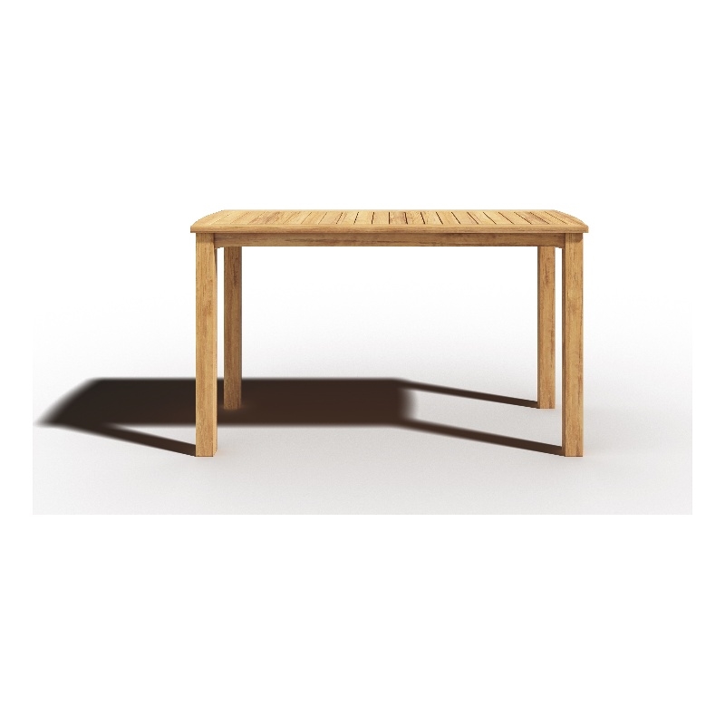 Pemberly Row Rectangular Teak Outdoor Counter Height Table in Natural