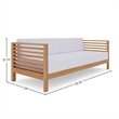 Pemberly Row Traditional 3-Person Teak Outdoor Sofa with White Cushions