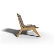 Pemberly Row Traditional Teak Outdoor Woven Chat Chair in Gray