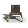 Pemberly Row Traditional Teak Outdoor Woven Chat Chair in Gray