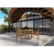 Pemberly Row 5-Piece Square Teak Outdoor Dining Set w/ Armchairs Natural