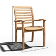 Pemberly Row 5-Piece Square Teak Outdoor Dining Set w/ Armchairs Natural