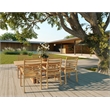 Pemberly Row 5-Piece Family Outdoor Dining Set w/Extendable Table Natural