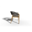 Pemberly Row 5-Piece Round Teak Outdoor Dining Set with Armchairs Black