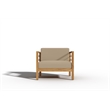 Pemberly Row 4-Piece Teak Outdoor Patio Deep Seating Set w/ Fawn Cushions