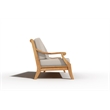 Pemberly Row Traditional 87.25-inch Teak Deep Seating Outdoor Sofa w/ Beige