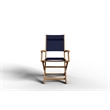 Pemberly Row Traditional 7-Piece Rectangular Teak Outdoor Dining Set in Blue