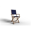 Pemberly Row Traditional 7-Piece Rectangular Teak Outdoor Dining Set in Blue