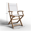 Pemberly Row Traditional 7-Piece Rectangular Teak Outdoor Dining Set in White