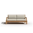 Pemberly Row 4-Piece Teak Outdoor Patio Deep Seating Set with Cushions Tan
