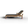 Pemberly Row Traditional Outdoor Teak Reclining Sunlounger with in Charcoal