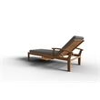 Pemberly Row Traditional Outdoor Teak Reclining Sunlounger with in Charcoal