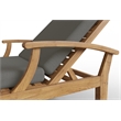 Pemberly Row Traditional Outdoor Teak Reclining Sunlounger with in Charcoal