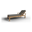 Pemberly Row Traditional Outdoor Teak Reclining Sunlounger with in Charcoal