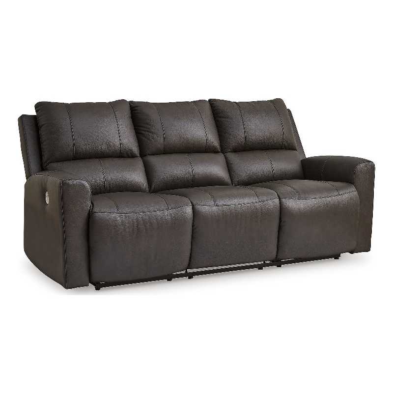 Pemberly Row Power Reclining Sofa & Loveseat Set in Brown Leather